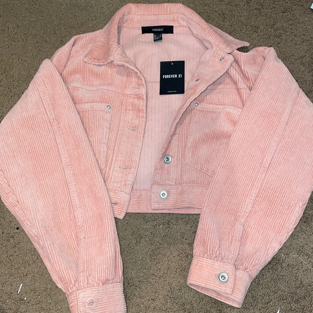 Pink cropped Jean jacket